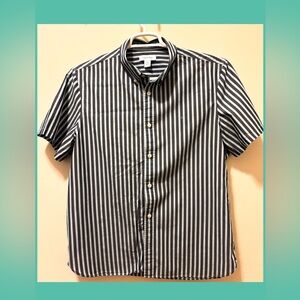 Calvin Klein Light Blue and Navy Striped Casual Shirt